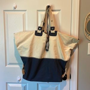 Anthropologie Saldarini 1882 Como Italy large canvas tote bag